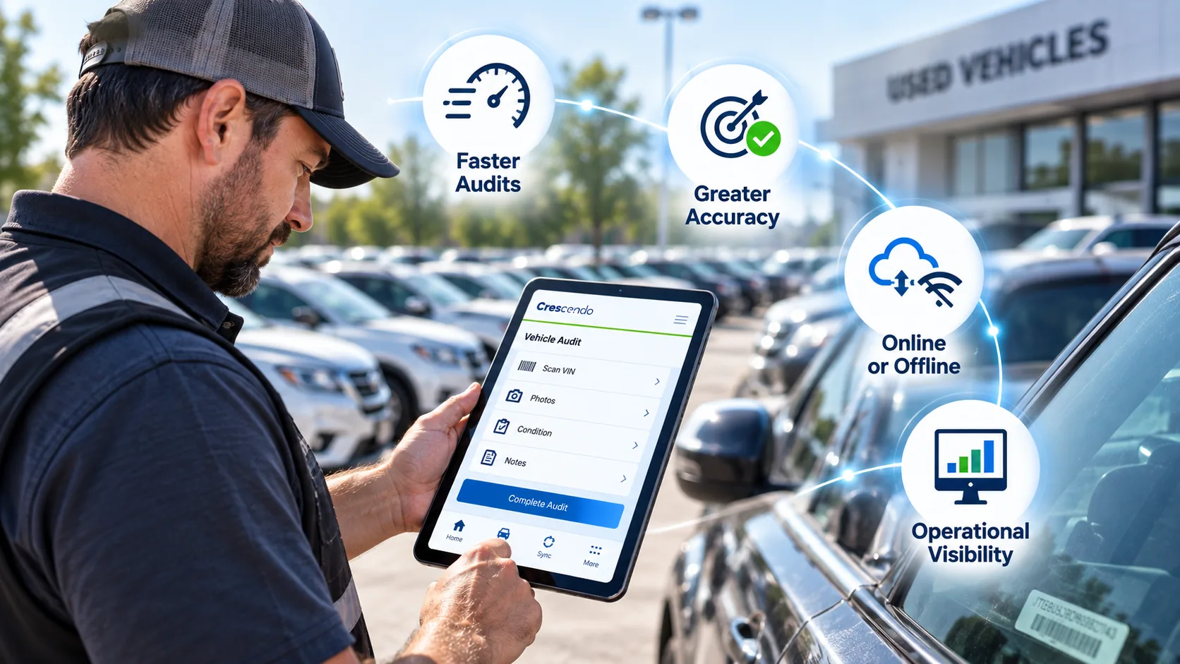 Crescendo Mobile field auditing with faster audits, greater accuracy, online or offline capability, and operational visibility